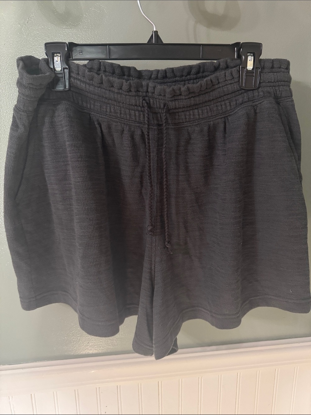 Aerie Casual Dark Charcoal Knit Drawstring Shorts XL